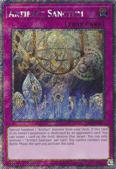 Artifact Sanctum Platinum Secret Rare Quarter Century Stampede Yu-Gi-Oh! card