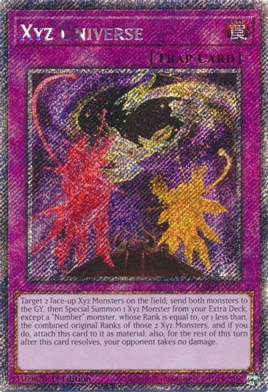 Xyz Universe Platinum Secret Rare Quarter Century Stampede Yu-Gi-Oh! card
