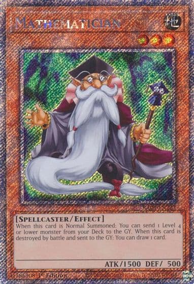 Mathematician Platinum Secret Rare Quarter Century Stampede Yu-Gi-Oh! card