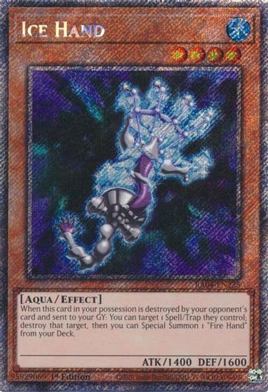 Ice Hand Platinum Secret Rare Quarter Century Stampede Yu-Gi-Oh! card