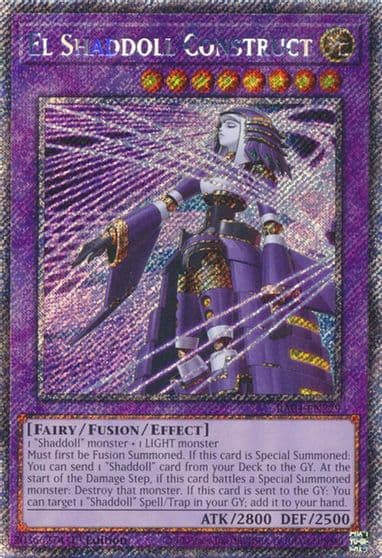 El Shaddoll Construct Platinum Secret Rare Alternate Art Quarter Century Stampede Yu-Gi-Oh! card