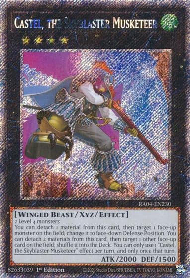 Castel the Skyblaster Musketeer Platinum Secret Rare Quarter Century Stampede Yu-Gi-Oh! card