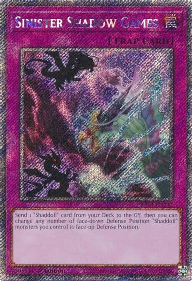 Sinister Shadow Games Platinum Secret Rare Quarter Century Stampede Yu-Gi-Oh! card