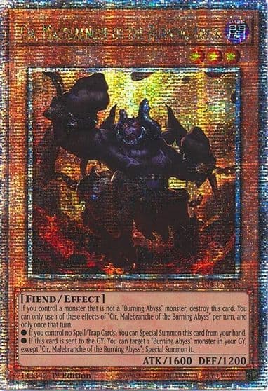 Cir Malebranche of the Burning Abyss Quarter Century Secret Rare Quarter Century Stampede Yu-Gi-Oh! card
