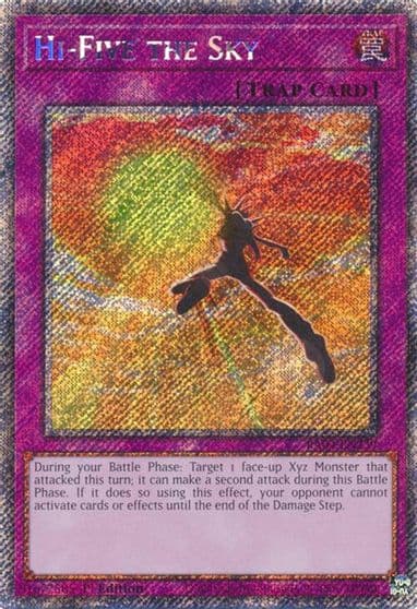 Hi Five the Sky Platinum Secret Rare Quarter Century Stampede Yu-Gi-Oh! card