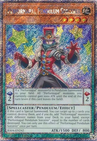 Performapal Pendulum Sorcerer Platinum Secret Rare Quarter Century Stampede Yu-Gi-Oh! card