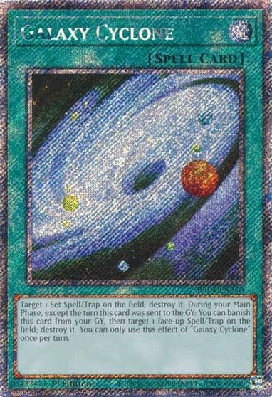 Galaxy Cyclone Platinum Secret Rare Quarter Century Stampede Yu-Gi-Oh! card
