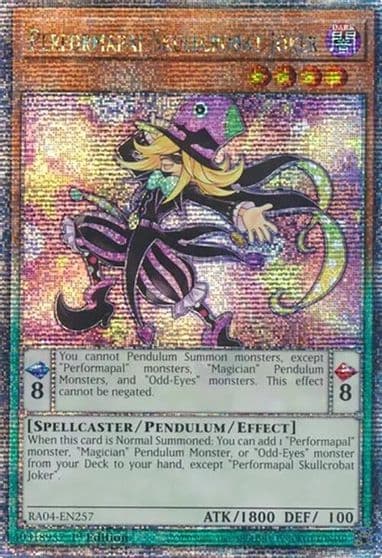 Performapal Skullcrobat Joker Quarter Century Secret Rare Quarter Century Stampede Yu-Gi-Oh! card