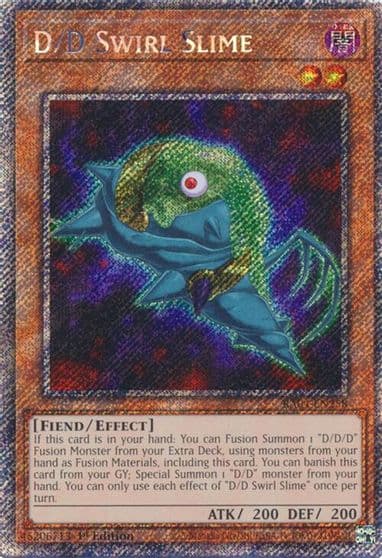 D D Swirl Slime Platinum Secret Rare Quarter Century Stampede Yu-Gi-Oh! card