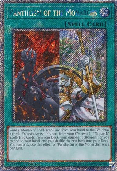 Pantheism of the Monarchs Platinum Secret Rare Quarter Century Stampede Yu-Gi-Oh! card