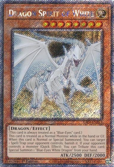 Dragon Spirit of White Platinum Secret Rare Quarter Century Stampede Yu-Gi-Oh! card