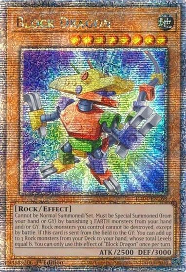 Block Dragon Quarter Century Secret Rare Quarter Century Stampede Yu-Gi-Oh! card