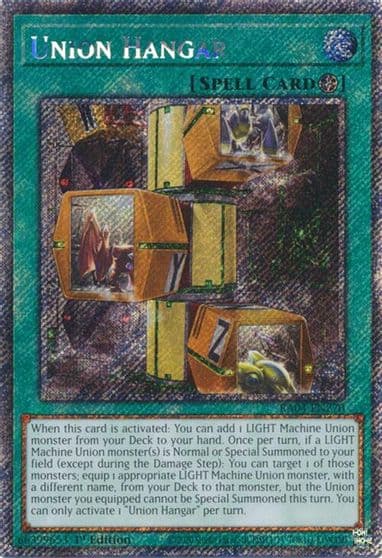 Union Hangar Platinum Secret Rare Quarter Century Stampede Yu-Gi-Oh! card