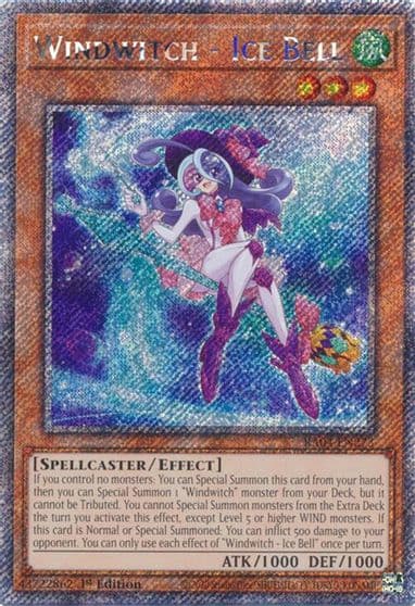 Windwitch Ice Bell Platinum Secret Rare Quarter Century Stampede Yu-Gi-Oh! card