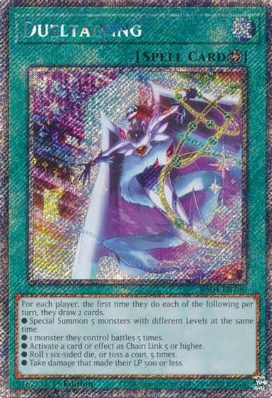 Dueltaining Platinum Secret Rare Quarter Century Stampede Yu-Gi-Oh! card