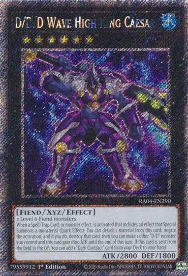 D D D Wave High King Caesar Platinum Secret Rare Quarter Century Stampede Yu-Gi-Oh! card