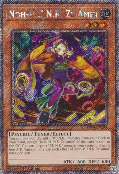 Noh PUNK Ze Amin Platinum Secret Rare Quarter Century Stampede Yu-Gi-Oh! card