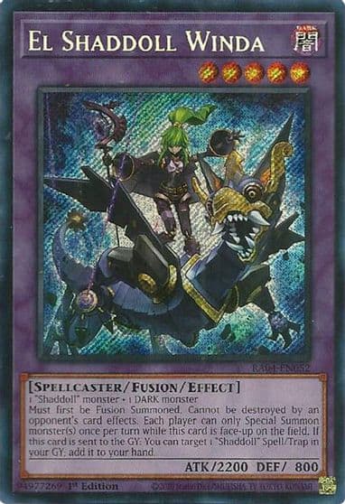 El Shaddoll Winda Secret Rare Quarter Century Stampede Yu-Gi-Oh! card