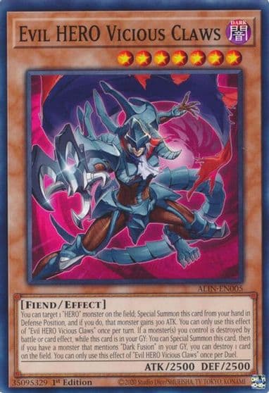 Evil HERO Vicious Claws Alliance Insight Yu-Gi-Oh! card