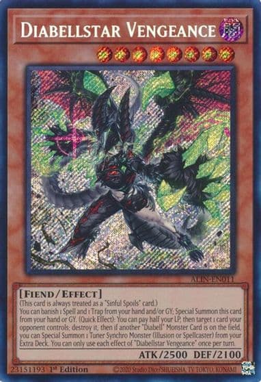 Diabellstar Vengeance Alliance Insight Yu-Gi-Oh! card