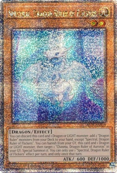 Spectral Dragon Ruler of Flickers Quarter Century Secret Rare Alliance Insight Yu-Gi-Oh! card