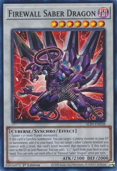 Firewall Saber Dragon Alliance Insight Yu-Gi-Oh! card