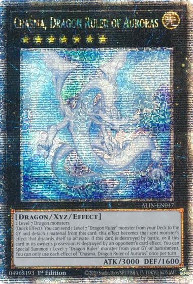 Chasma Dragon Ruler of Auroras Quarter Century Secret Rare Alliance Insight Yu-Gi-Oh! card