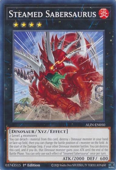 Steamed Sabersaurus Alliance Insight Yu-Gi-Oh! card