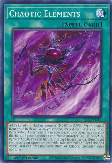 Chaotic Elements Alliance Insight Yu-Gi-Oh! card