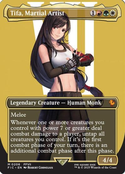 Tifa Martial Artist Borderless Commander: FINAL FANTASY Magic card