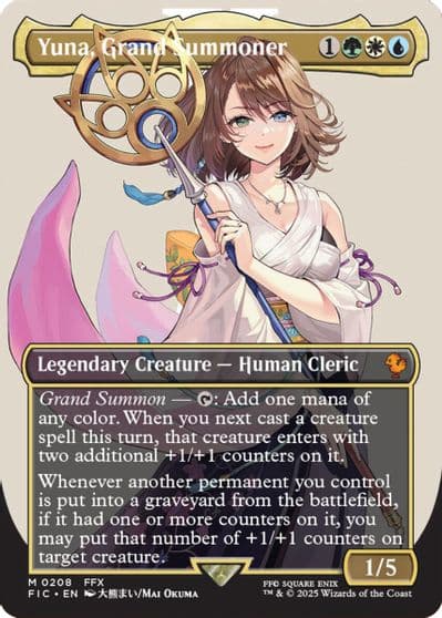 Yuna Grand Summoner Borderless Commander: FINAL FANTASY Magic card