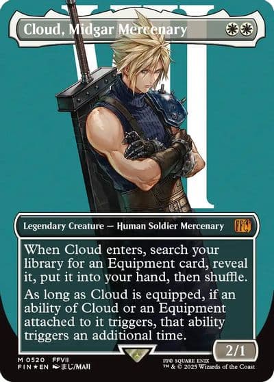 Cloud Midgar Mercenary Borderless Surge Foil FINAL FANTASY Magic card