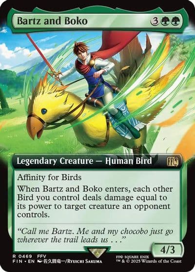 Bartz and Boko Extended Art FINAL FANTASY Magic card