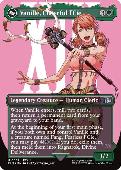 Vanille Cheerful lCie Borderless Surge Foil FINAL FANTASY Magic card