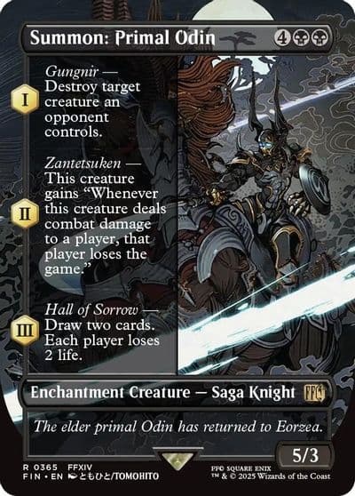 Summon Primal Odin Borderless FINAL FANTASY Magic card