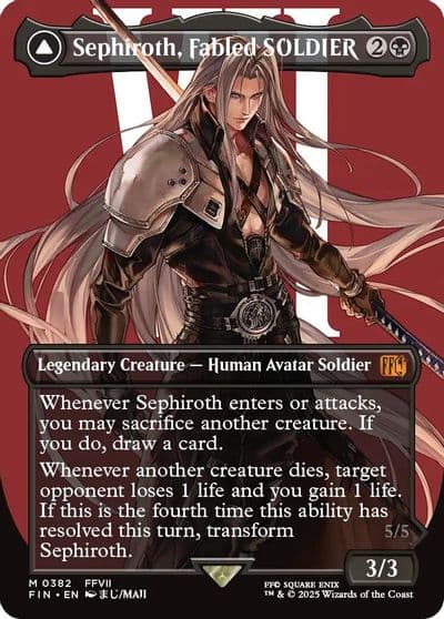 Sephiroth Fabled SOLDIER 0382 Borderless FINAL FANTASY Magic card