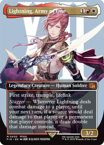 Lightning Army of One 0400 Borderless FINAL FANTASY Magic card