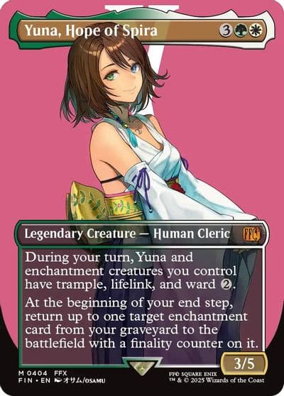 Yuna Hope of Spira Borderless FINAL FANTASY Magic card