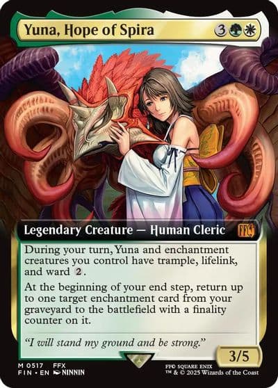 Yuna Hope of Spira Extended Art FINAL FANTASY Magic card