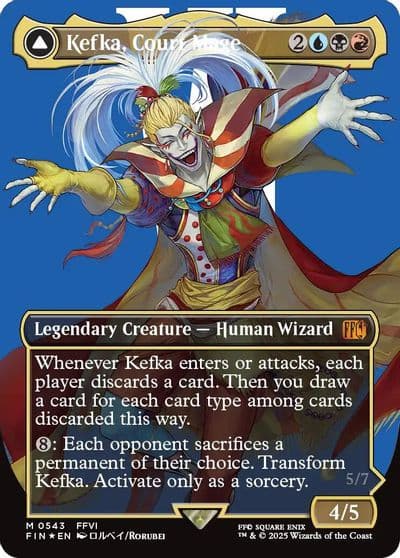 Kefka Court Mage 0543 Borderless Surge Foil FINAL FANTASY Magic card