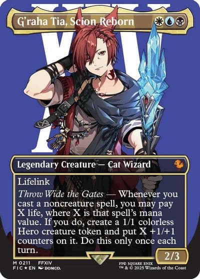 Graha Tia Scion Reborn Borderless Surge Foil Commander: FINAL FANTASY Magic card