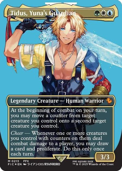 Tidus Yunas Guardian Borderless Surge Foil Commander: FINAL FANTASY Magic card