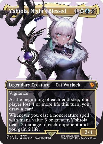 Yshtola Nights Blessed Borderless Surge Foil Commander: FINAL FANTASY Magic card