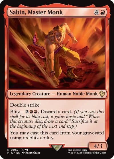 Sabin Master Monk Commander: FINAL FANTASY Magic card