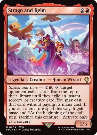 Strago and Relm Commander: FINAL FANTASY Magic card