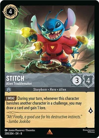 Stitch Alien Troublemaker Reign of Jafar Lorcana card