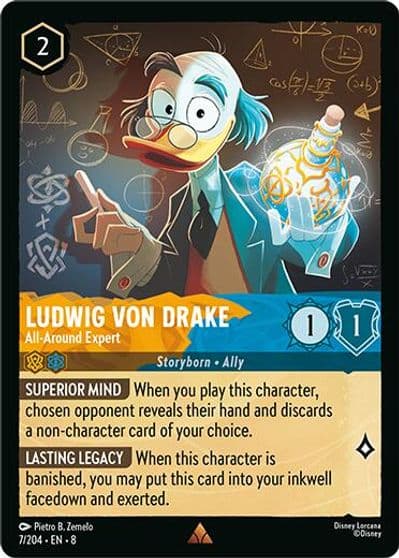 Ludwig Von Drake All Around Expert Reign of Jafar Lorcana card