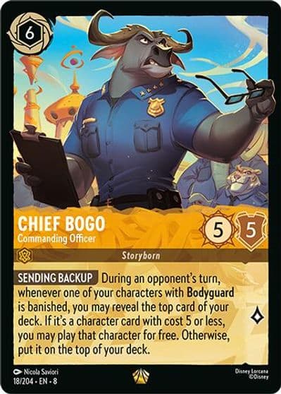 Chief Bogo Commanding Officer Reign of Jafar Lorcana card