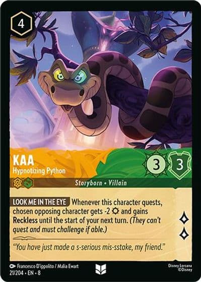Kaa Hypnotizing Python Reign of Jafar Lorcana card