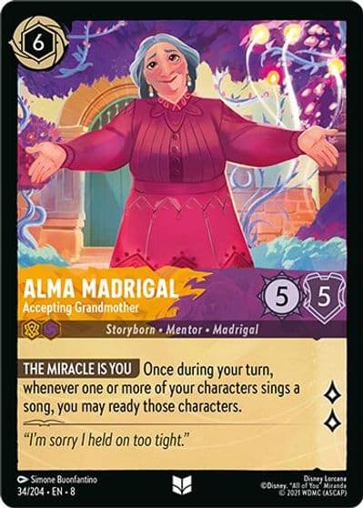 Alma Madrigal Accepting Grandmother Reign of Jafar Lorcana card